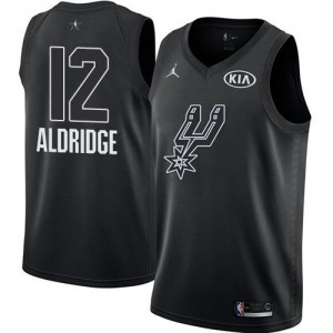 Jordan Brand NBA Maillots De Basket LaMarcus Aldridge Spurs Homme #12 Noir 2018 All-Star Game