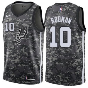 Nike NBA Maillots De Basket Dennis Rodman Spurs Camouflage No.10 City Edition Homme