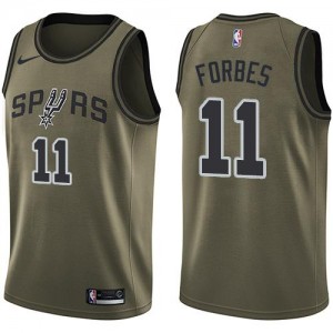 Nike NBA Maillots De Bryn Forbes San Antonio Spurs vert Homme Salute to Service #11