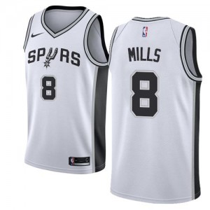 Nike NBA Maillots Mills Spurs Homme #8 Blanc Association Edition