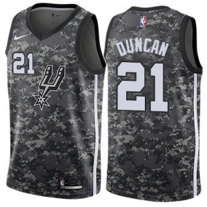Maillot Basket Duncan San Antonio Spurs No.21 Homme Nike Camouflage City Edition