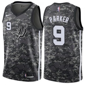 Nike NBA Maillots Basket Parker Spurs City Edition Homme Camouflage #9