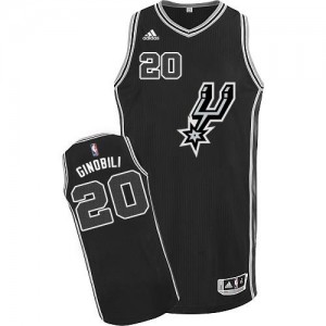 Adidas Maillots Basket Manu Ginobili San Antonio Spurs Homme No.20 Noir Nouveau 