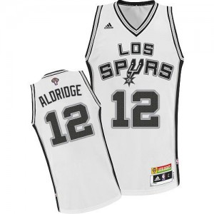 Maillot LaMarcus Aldridge Spurs #12 Homme Adidas Latin Nights Blanc