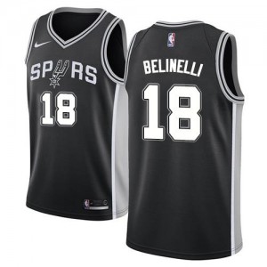 Maillot De Belinelli Spurs Icon Edition No.18 Nike Enfant Noir