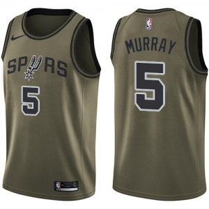 Nike Maillots Dejounte Murray San Antonio Spurs Homme vert Salute to Service No.5