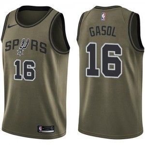 Nike NBA Maillot De Gasol San Antonio Spurs Homme #16 vert Salute to Service