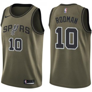 Maillot Rodman San Antonio Spurs Nike Enfant vert No.10 Salute to Service