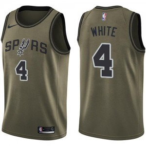 Nike NBA Maillots Derrick White San Antonio Spurs Enfant #4 vert Salute to Service