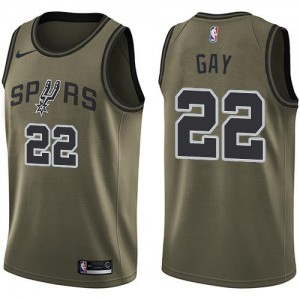 Maillot Basket Rudy Gay San Antonio Spurs vert No.22 Salute to Service Nike Enfant