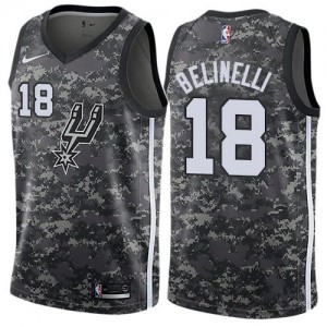 Maillots Basket Marco Belinelli Spurs Homme City Edition Camouflage #18 Nike