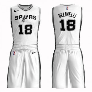 Nike NBA Maillot Belinelli Spurs Enfant Suit Association Edition No.18 Blanc