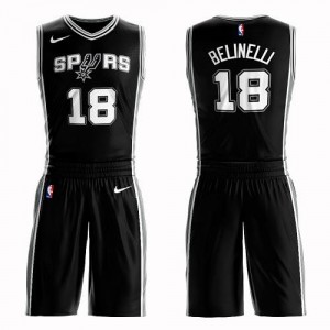 Nike Maillot De Basket Marco Belinelli Spurs Suit Icon Edition Enfant Noir #18