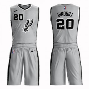 Nike Maillots Manu Ginobili Spurs Suit Statement Edition Homme Argent #20