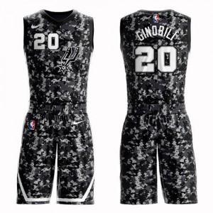 Nike Maillot Manu Ginobili Spurs Suit City Edition #20 Homme Camouflage