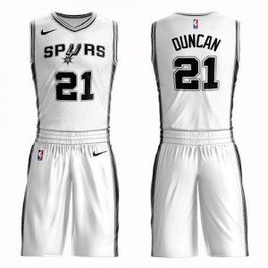 Maillot Tim Duncan San Antonio Spurs Nike Suit Association Edition Enfant Blanc No.21