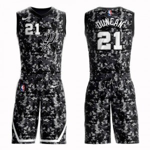 Maillot De Basket Duncan Spurs Camouflage Nike Enfant No.21 Suit City Edition
