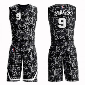 Nike NBA Maillot Basket Tony Parker Spurs Homme Suit City Edition No.9 Camouflage