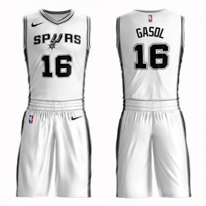 Nike Maillot De Basket Gasol Spurs No.16 Blanc Suit Association Edition Homme