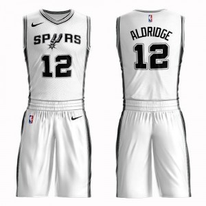 Nike Maillot De Aldridge Spurs No.12 Suit Association Edition Homme Blanc