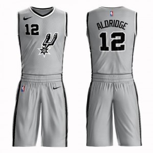Maillots De Basket Aldridge San Antonio Spurs Suit Statement Edition No.12 Nike Argent Homme