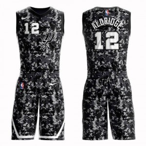 Maillot Basket Aldridge Spurs Suit City Edition No.12 Homme Nike Camouflage