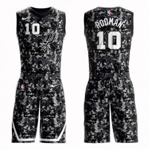 Maillots De Dennis Rodman San Antonio Spurs Suit City Edition Camouflage #10 Enfant Nike