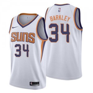 Nike Maillot Basket Barkley Suns Homme Association Edition #34 Blanc