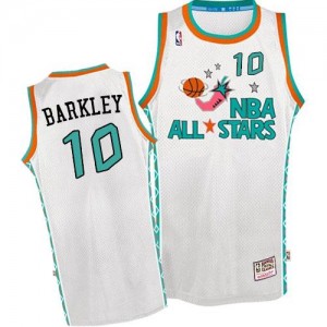 Mitchell and Ness NBA Maillots De Basket Charles Barkley Phoenix Suns No.10 1996 All star Throwback Blanc Homme