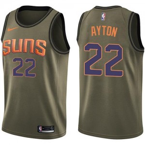 Maillot Basket Ayton Phoenix Suns Nike vert Salute to Service No.22 Homme