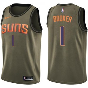 Nike NBA Maillot De Devin Booker Suns Homme No.1 vert Salute to Service