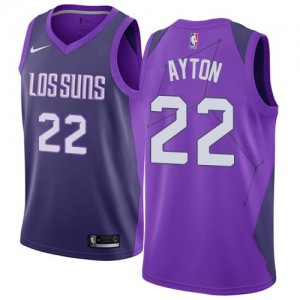Maillots De Ayton Suns No.22 Homme Violet City Edition Nike