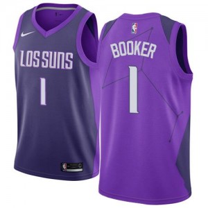 Nike Maillot De Basket Booker Phoenix Suns No.1 Homme Violet City Edition