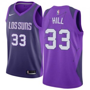 Nike NBA Maillots De Hill Suns Enfant Violet No.33 City Edition