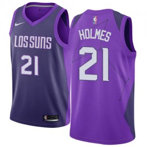 Nike Maillots Basket Holmes Phoenix Suns City Edition Violet Enfant No.21