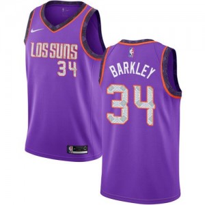 Nike Maillot Charles Barkley Suns No.34 Violet 2018/19 City Edition Homme
