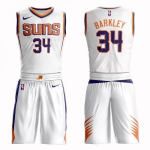 Nike NBA Maillot Charles Barkley Phoenix Suns No.34 Blanc Suit Association Edition Homme