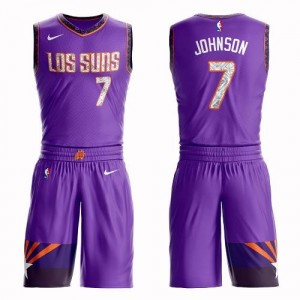 Nike Maillots Kevin Johnson Suns #7 Homme Suit City Edition Violet