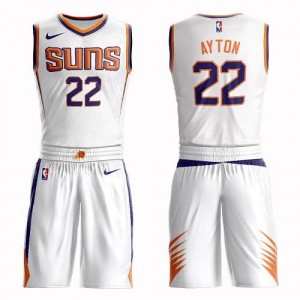 Maillot Basket Deandre Ayton Suns Nike Blanc Suit Association Edition #22 Homme