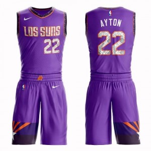 Nike NBA Maillots Deandre Ayton Suns Suit City Edition Enfant No.22 Violet
