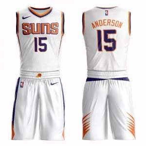 Maillots Ryan Anderson Phoenix Suns No.15 Blanc Suit Association Edition Homme Nike