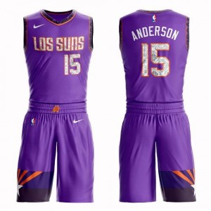Maillot De Basket Ryan Anderson Phoenix Suns Nike Homme Violet Suit City Edition No.15