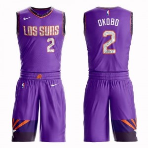 Nike NBA Maillots De Okobo Suns #2 Suit City Edition Violet Enfant