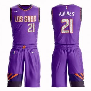 Nike NBA Maillot Richaun Holmes Phoenix Suns Enfant Suit City Edition Violet #21