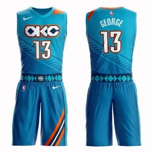 Nike Maillots De George Thunder #13 Suit City Edition Turquoise Homme