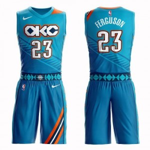 Nike NBA Maillots Basket Terrance Ferguson Oklahoma City Thunder Turquoise #23 Enfant Suit City Edition