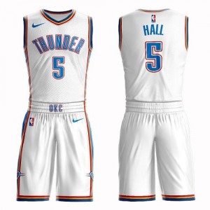 Nike NBA Maillots De Devon Hall Thunder Blanc Suit Association Edition No.5 Homme