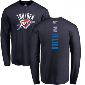 Nike T-Shirt De Basket Felton Oklahoma City Thunder bleu marine Backer #2 Homme & Enfant Long Sleeve