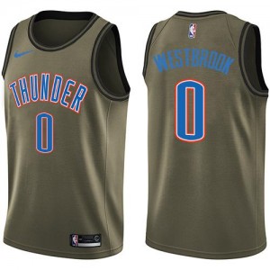 Maillots Basket Russell Westbrook Thunder Salute to Service #0 Homme Nike vert