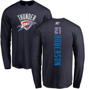 Nike NBA T-Shirts Basket Roberson Oklahoma City Thunder No.21 Homme & Enfant bleu marine Backer Long Sleeve